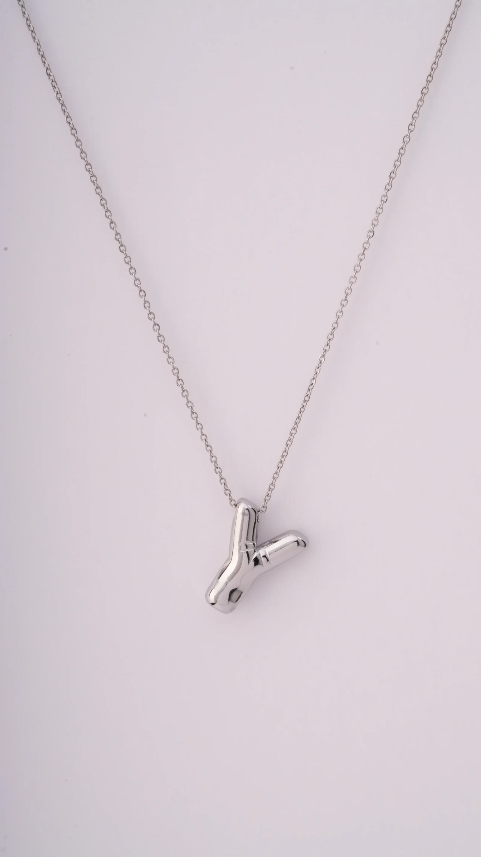 Balloon Letter Necklace-Y